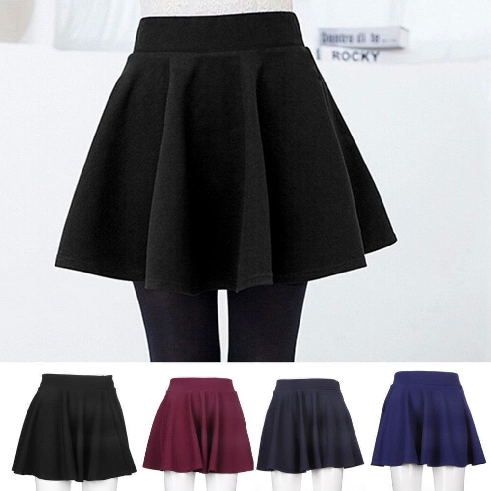 High Waist Pleated Skirt Mini Skirt Sexy for Girl lady Korean Short Skater Women Bottoms Black Red Blue Winter Summer 2020#2