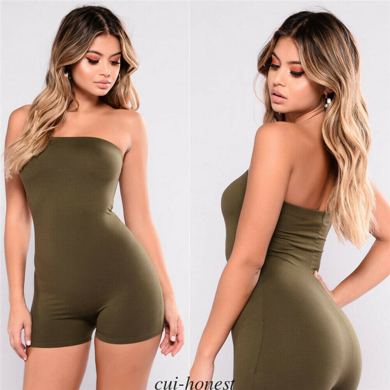 Short Rompers women Leotard Sleeveless slim Top Women Stretch Bodycon playsuit Bodysuit overalls summer rompers